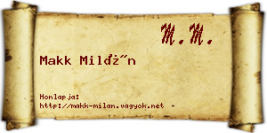 Makk Milán névjegykártya