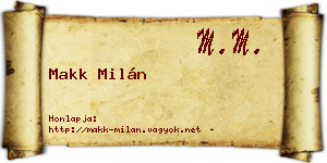 Makk Milán névjegykártya